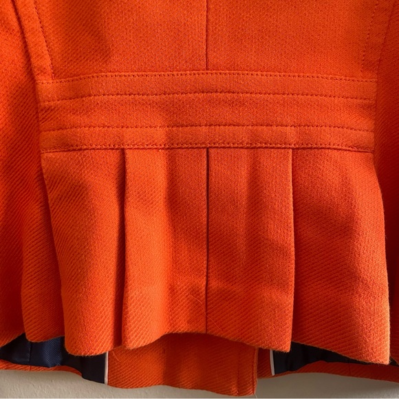 Banana Republic Vibrant Orange Pea Coat w Gold Buttons – Size Medium GUC - Picture 13 of 16